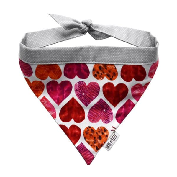 Heart You Reversible Dog Bandana