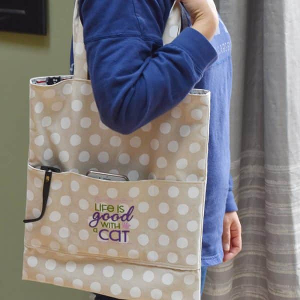 Life is Good with a Cat Tote Bag